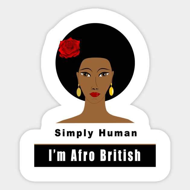 I’m Afro British Sticker by Obehiclothes